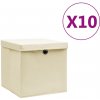 Úložný box Zahrada XL Úložné boxy s víky 10 ks 28 x 28 x 28 cm krémové
