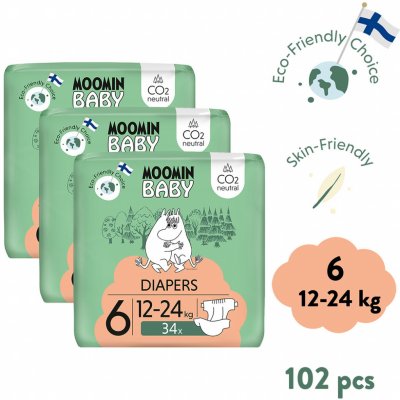 Moomin Baby 6 Maxi 12–24 kg 102 ks – Sleviste.cz