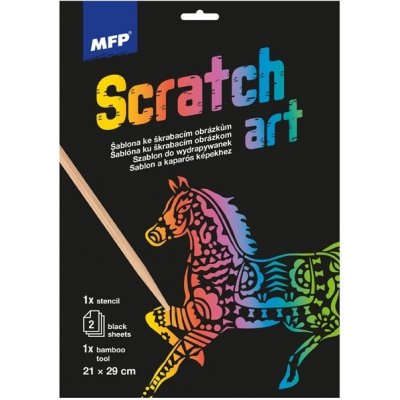 Škrabací obrázek šablona A4 Kůň 21x29cm – Hledejceny.cz