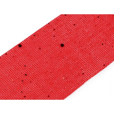 Vánoční stuha metráž imitace juty s glitry šíře 60 mm, střední, červená – Zboží Mobilmania