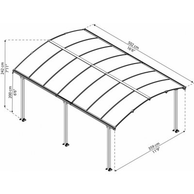 Palram Přístřešek na auto Arcadia 5 x 3,6 m – Sleviste.cz