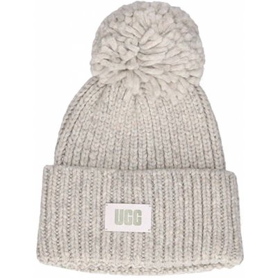 Ugg W Chunky Rib Knit Beanie W Pom 20165 šedá