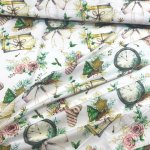 Vánoční bavlněná látka, metráž, šíře 160 cm, Vánoční motiv na Bílém – Zboží Dáma