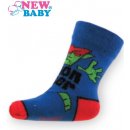 NEW BABY dětské bavlněné ponožky modré monster modré