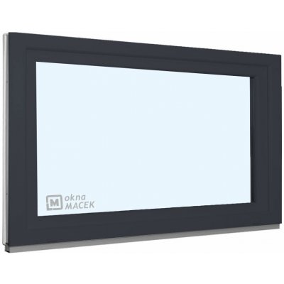 KNIPPING Plastové okno - 70 AD, 1200x900 mm, S, antracit Sklo: ornamentální (kůra čirá), Barva, imitace: antracit/antracit (oboustranně) – Sleviste.cz