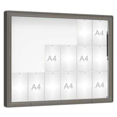 PROCITY Venkovní vitrína model 2000, 18 x A4, sklo, šedá PRO | Zboží Auto