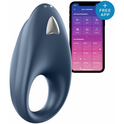 Satisfyer Powerfull One Ring Blue Chytrý vibrační kroužek na penis – Zboží Mobilmania