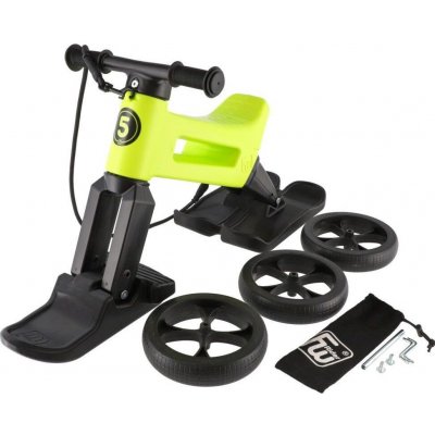 FUNNY WHEELS Rider SuperSport YETTI 3v1 limetkové/černé s popruhem lyžemi a tichými koly – Zboží Dáma