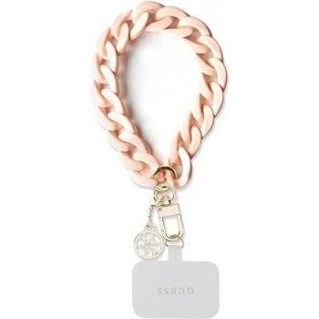 Guess Wrist Chain 4G Charm Strap Acrylic Pink