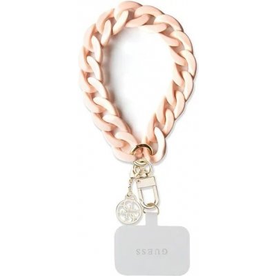Guess Wrist Chain 4G Charm Strap Acrylic Pink – Zboží Mobilmania