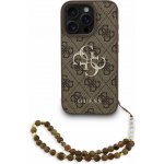 Guess PU 4G Metal Logo Strap Zadní Kryt pro iPhone 17 Pro Max Brown – Zboží Mobilmania