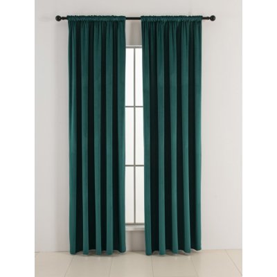 MKLuzkoviny.cz Sametové zatemňovací závěsy Cesar petrolejové - 140 x 180 cm (2ks) - řasící stuha – Zboží Dáma