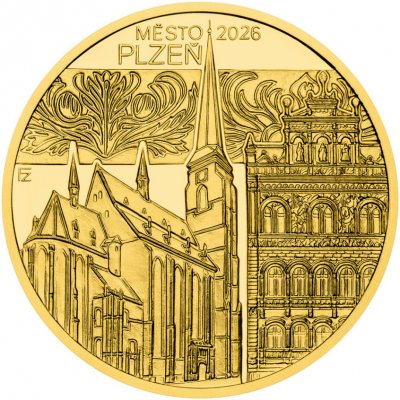 ČNB Zlatá mince 5000 Kč Město Plzeň 2026 Proof 1/2 oz – Sleviste.cz