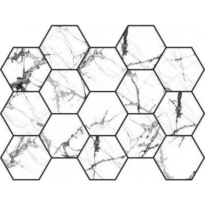 EBS Lux hexagon 22,5 x 32,5 cm iceberg white lesklý 1ks – Sleviste.cz