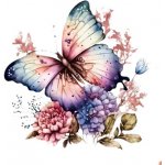 Nažehlovací obrázek - motýlí polibek na květu – Zboží Dáma