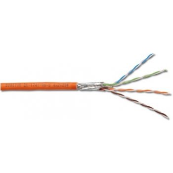 Digitus DK-1743-VH-5 CAT 7 S-FTP PiMF installation kabel, raw, S/FTP,AWG 23/1, LSZH Type C, 1200MHz, 500m, oranžový