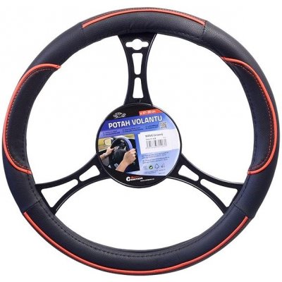 Compass Univerzální potah volantu Wave 37 - 39 cm černo / červený - | Zboží Auto