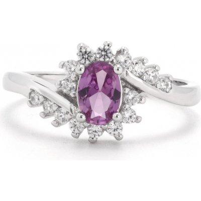 Rafity Stříbrný prsten Amethyst Blossom se zirkony R0102-2905