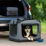 JUSKYS Přepravní box Lassie skládací a přenosný s dekou taškou a držadly oxfordská látka L 50 x 70 x 52 cm – Sleviste.cz