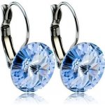 Swarovski Elements Rivoli stříbrné visací modré kulaté 31106.3 Light Sapphire modrá světlá blankytná – Sleviste.cz