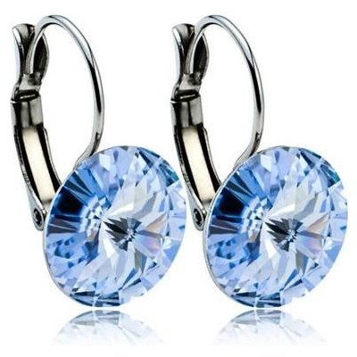 Swarovski Elements Rivoli stříbrné visací modré kulaté 31106.3 Light Sapphire modrá světlá blankytná – Sleviste.cz