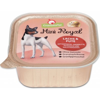 GranataPet Mini Royal Adult Dog losos krůtí brambory šípek petrželka a pupalkový olej 11 x 150 g – Zboží Mobilmania