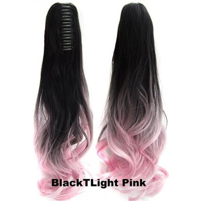 Girlshow Culík, cop na skřipci - vlnitý 55 cm - Ombre styl odstín Black T Light Pink – Hledejceny.cz