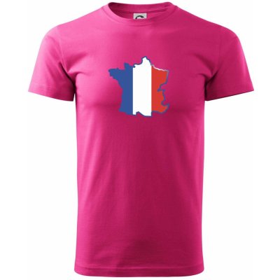 Francouzská vlajka mapa obrys klasické pánské triko purpurová