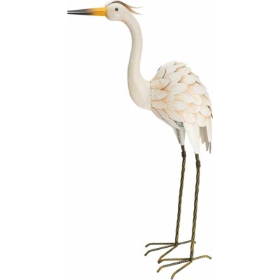 ProGarden Zahradní figurka jeřába z kovu, 75 cm bílý – Zboží Dáma