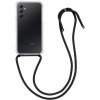 Pouzdro a kryt na mobilní telefon TopQ Samsung A25 5G s černou šňůrkou průhledné