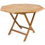 Garthen DIVERO skládací zahradní stolek z týkového dřeva, 100 cm D02148 – Hledejceny.cz