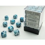 Sada 36 kostek Chessex Lustrous 12mm d6 Slate/white – Zboží Mobilmania