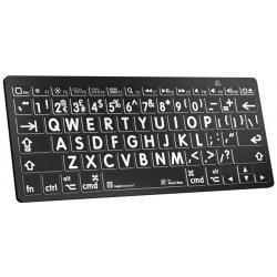 Logic Keyboard XLPrint Bluetooth White on Black UK