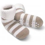 Fellhof dětské vlněné ponožky s protiskluzem Béžový proužek – Zboží Mobilmania