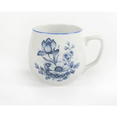 Český porcelán Hrnek porcelánový BAŇÁK-KVĚT MODRÝ 300 ml – Zboží Dáma