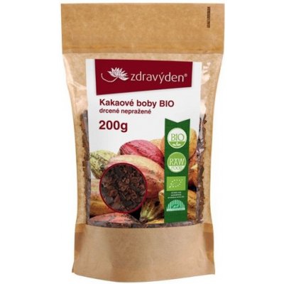 Zdravý den 100 % Bio kakaové boby drcené nepražené 500 g – Hledejceny.cz