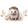 Tapety Postershop Fototapeta vliesová: For Kids Hedgehog Leaves - 416x290 cm