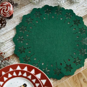 Homla Vánoční prostírání Leis zelená 38 cm 979945