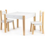 EcoToys dřevěný stůl s tabulí a dvěma židličkami – Sleviste.cz