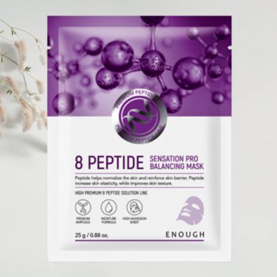 ENOUGH 8 Peptide Sensation Pro Balancing Mask Peptidová plátýnková maska 25 g – Zbozi.Blesk.cz
