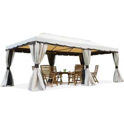Garden Point Valencia s moskytiérou a závěsy 4x6m krémová – Hledejceny.cz