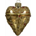 KAEMINGK Vánoční ozdoba skleněné srdce na otevírání 1ks, 7x7x9 cm - Zlaté – Hledejceny.cz