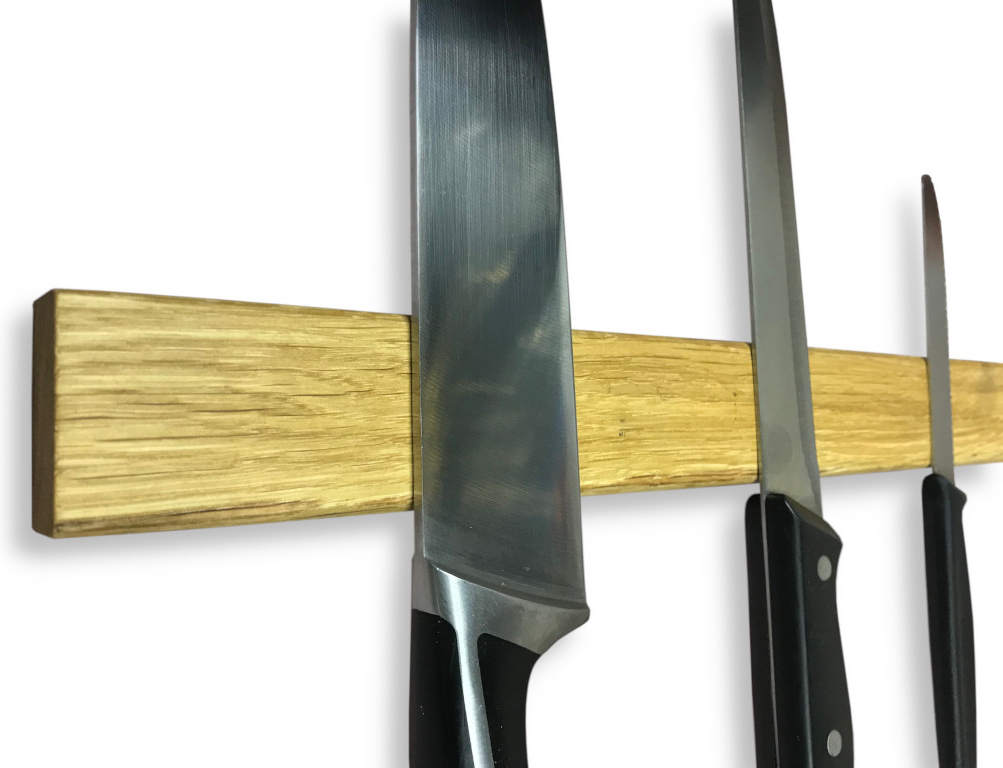 WOOK dřevěná magnetická lišta na nože - dub přírodní velikost: 30 x 4 x 2  cm (5 nožů) od 889 Kč - Heureka.cz