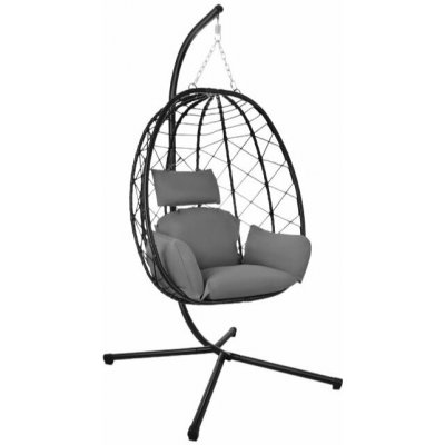 Gardlov 27652 Závěsné houpací křeslo s polštáři černé – Zboží Mobilmania
