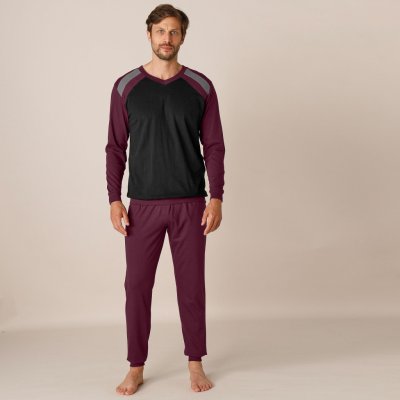 Blancheporte pánské pyžamo s dlouhými kalhotami sada 2 ks červené+šedá – Zboží Mobilmania