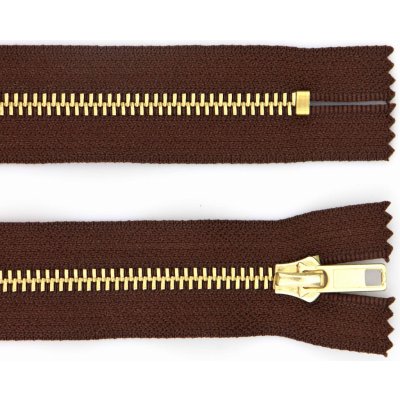 Kovový zip nedělitelný 14 cm, Ø 6 mm tmavě hnědý – Zboží Mobilmania