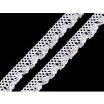 Bavlněná krajka / volánek šíře 15 mm paličkovaná elastická, střední, 1 bílá (bal. 27) – Zboží Dáma