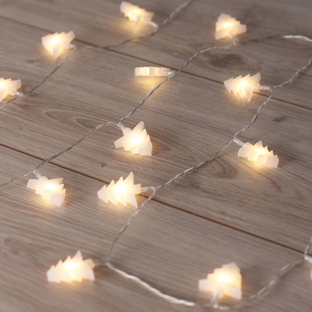 DecoKing Vánoční světelný řetěz Stromečky teplá bílá 20 LED