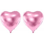 PartyDeco Foliový balón srdce světle růžové Valentýn Svatba 60 cm – Zboží Dáma
