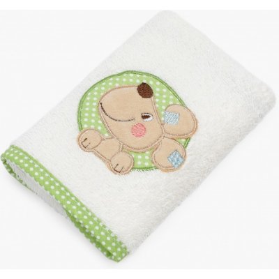 JAN peří Dětský froté ručník - zelený - pejsek 30 x 50 cm – Zboží Mobilmania